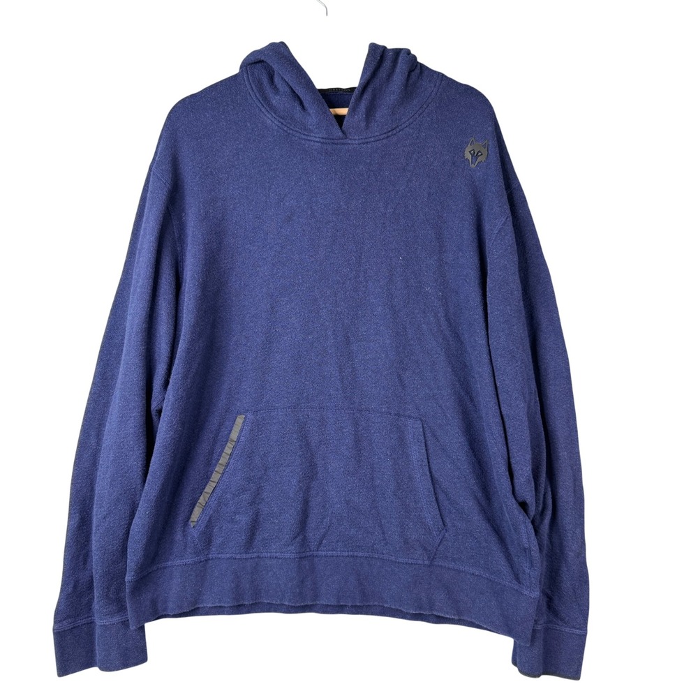Greyson Catesby Pima Cotton Hoodie Navy Blue Wolf Logo Mens XL